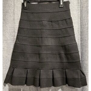 WILDCAT Skirt Juniors Size Medium Black textured Pleated Zipper‎ 11.5"x20.5"